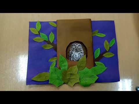 Аппликация Сова в дупле