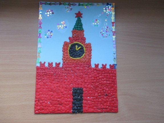 Спасская башня Кремля лепка