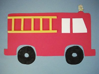 Пожарная машина аппликация для детей