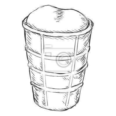 Раскраска мороженое в стаканчике