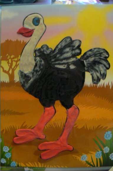 Пластилина страусенок