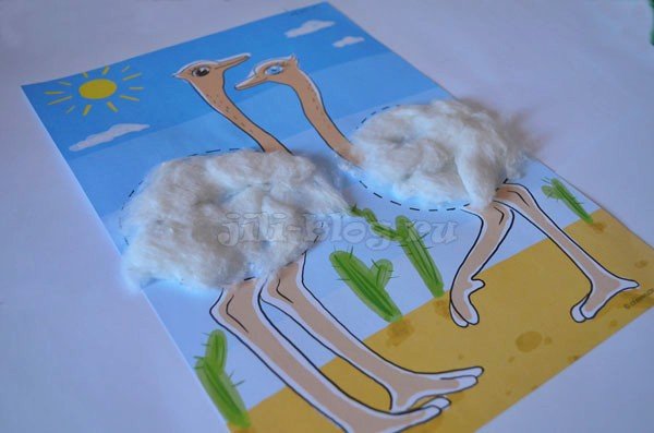 Аппликация страусенок