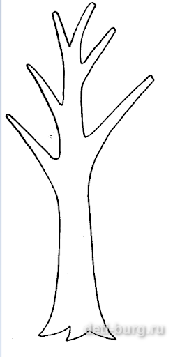 Ствол дерева трафарет