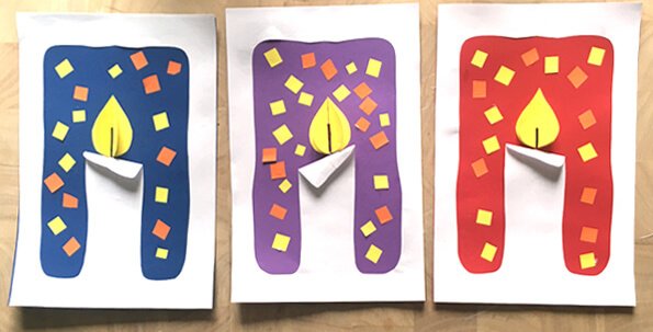 Аппликация свечки для детей