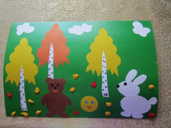 Сюжетная аппликация для детей