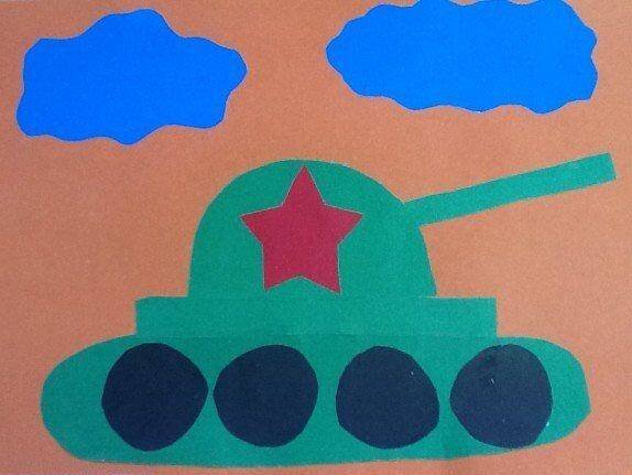 Аппликация на 23 февраля в детском саду