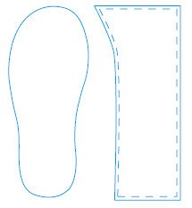 Шаблон тапочек для аппликации