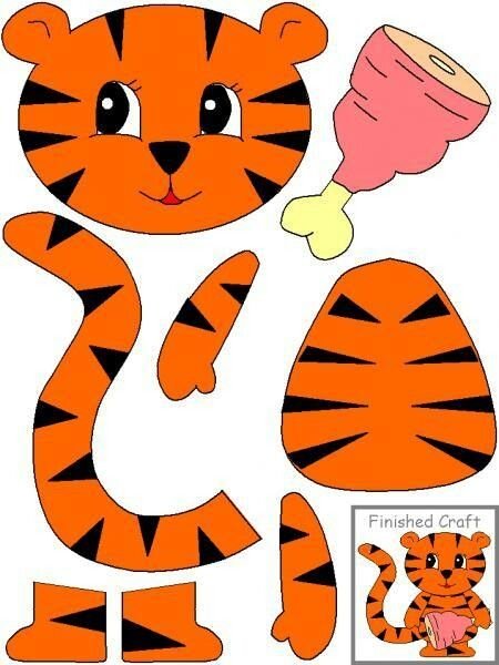 Тигр аппликация для детей
