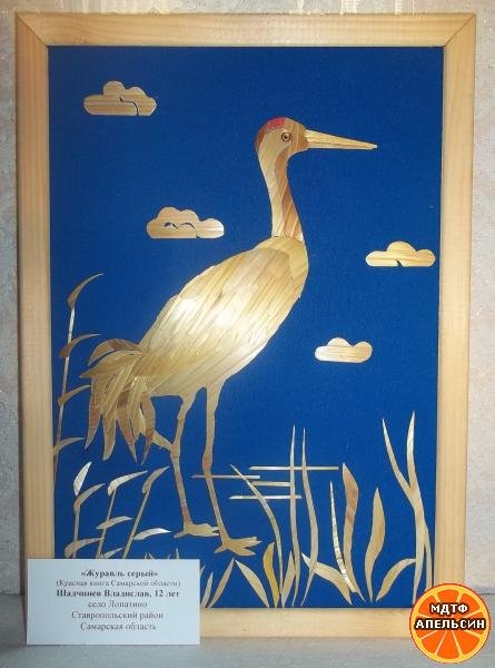 Аппликация журавль