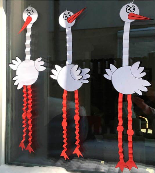 Аппликация Аист из бумаги