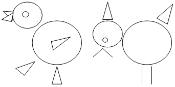 Цыпленок из геометрических фигур