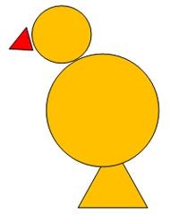 Цыпленок из геометрических фигур для детей