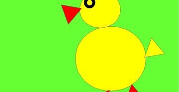 Утенок из геометрических фигур аппликация