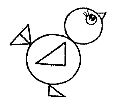 Птица из геометрических фигур