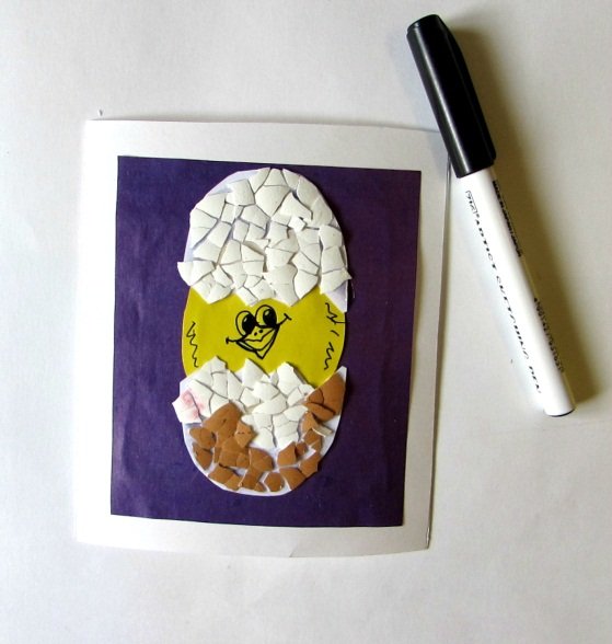 Аппликация из яичной скорлупы