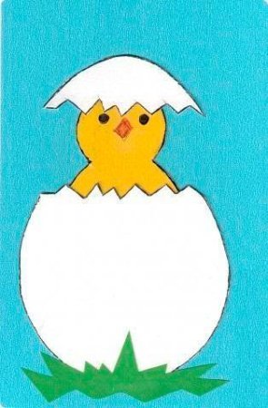 Аппликация цыпленок вылупился из яйца