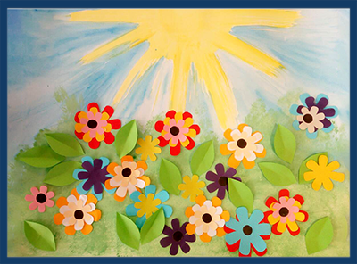 Аппликация в средней группе на тему цветы