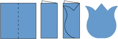 Вырезание из бумаги сложенной вдвое