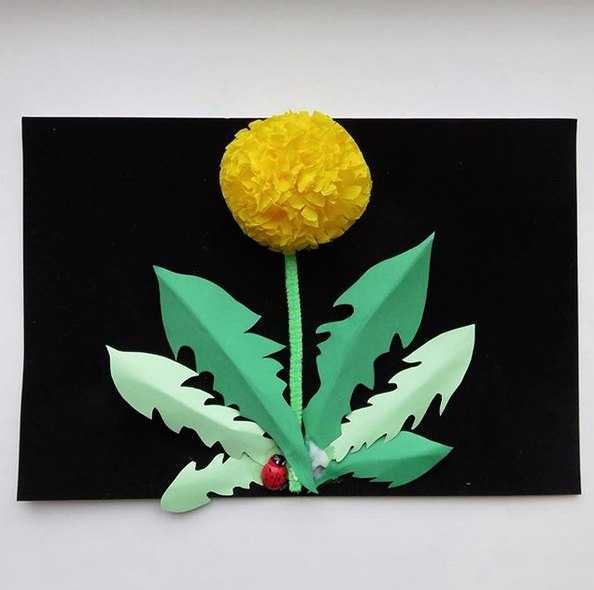 Аппликация одуванчик