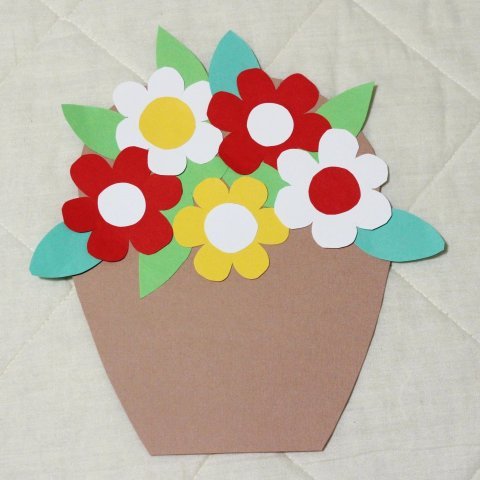 Аппликация ваза с цветами