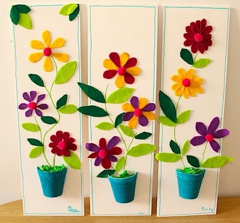 Поделка цветок в горшке