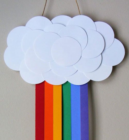 Радуга из цветной бумаги