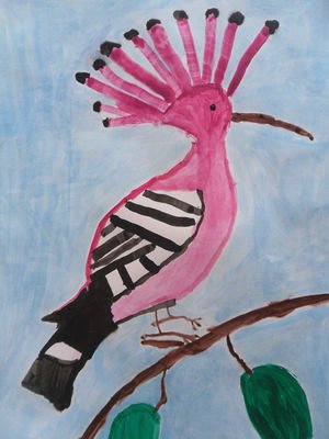 Удод рисунок для детей