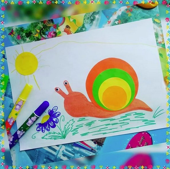 Улитка из кругов аппликация