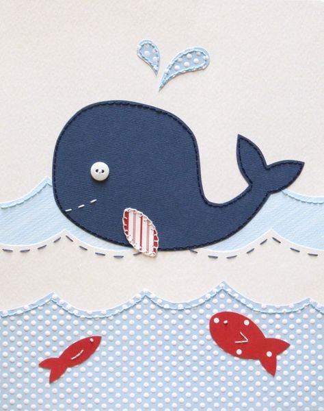 Аппликация на морскую тему из ткани