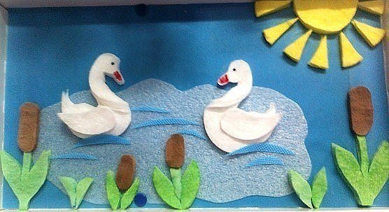 Аппликация из ватных дисков