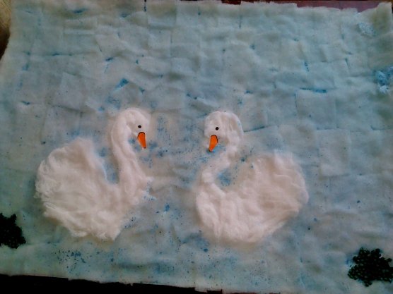 Гусь из ватных дисков