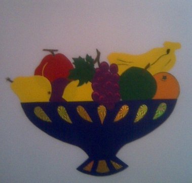 Аппликация ваза с фруктами