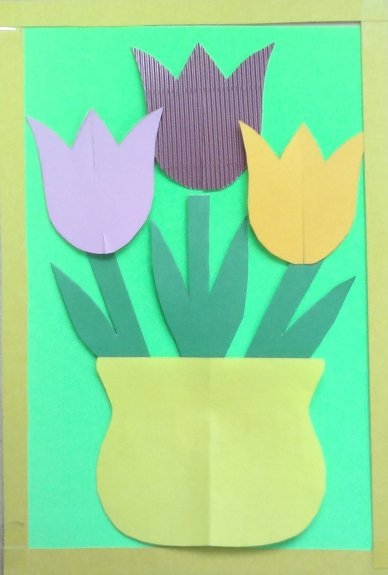 Аппликация тюльпаны в вазе