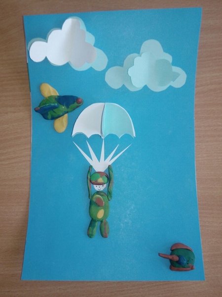 Аппликация парашютист в старшей группе