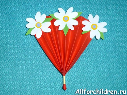 Поделка веер с цветами
