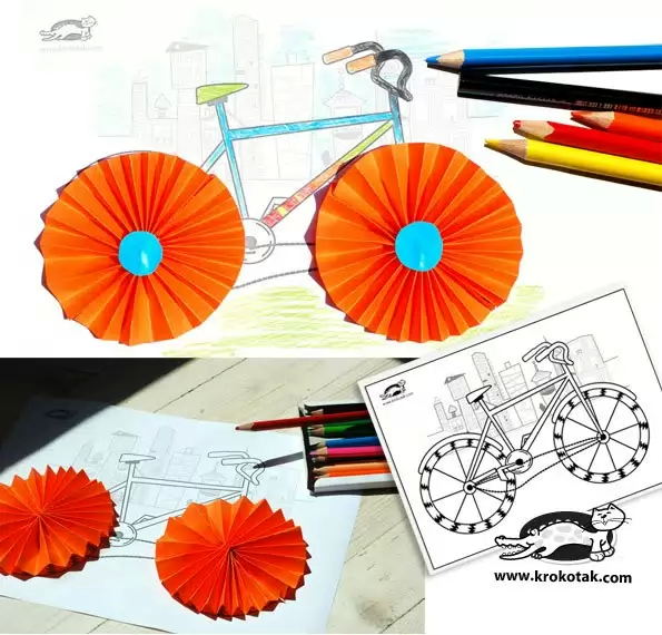 Поделка мой друг велосипед. Поделка из бумаги велосипед. Крокотак велосипед. Велосипед из цветной бумаги. Макет велосипеда из бумаги.