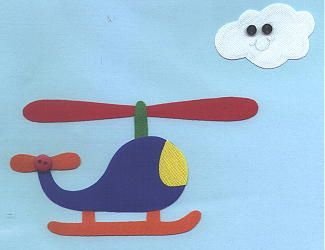 Аппликация вертолет старшая группа