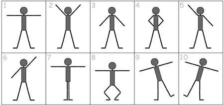 Схемы движений для дошкольников