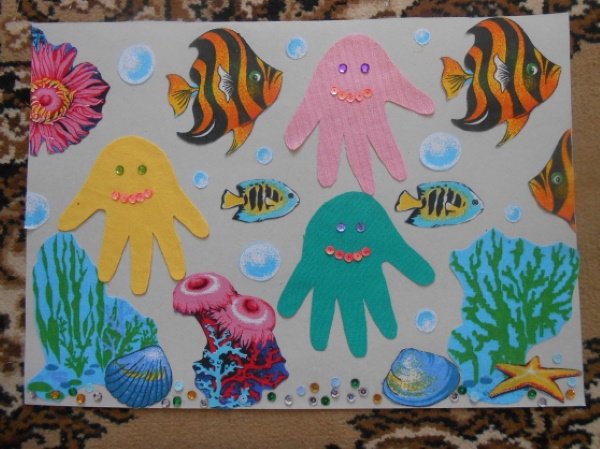 Осьминожек из ладошек