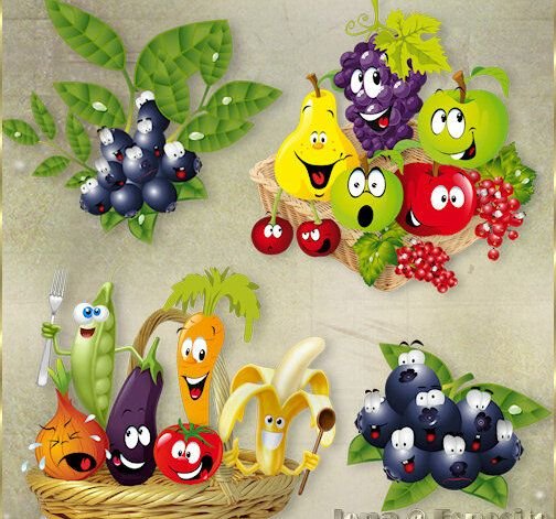 Поделка Веселые овощи и фрукты