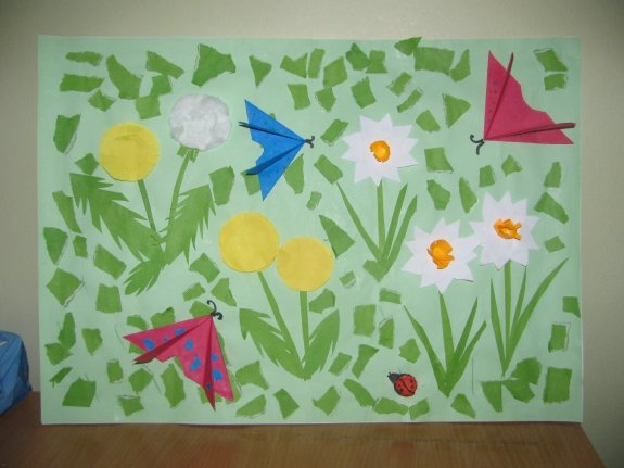 Аппликация весенний ковер старшая группа