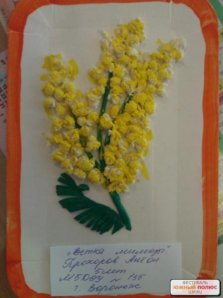 Аппликация Мимоза