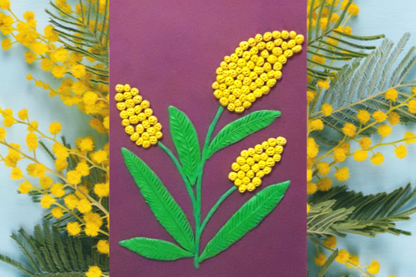 Пластилинография Мимоза