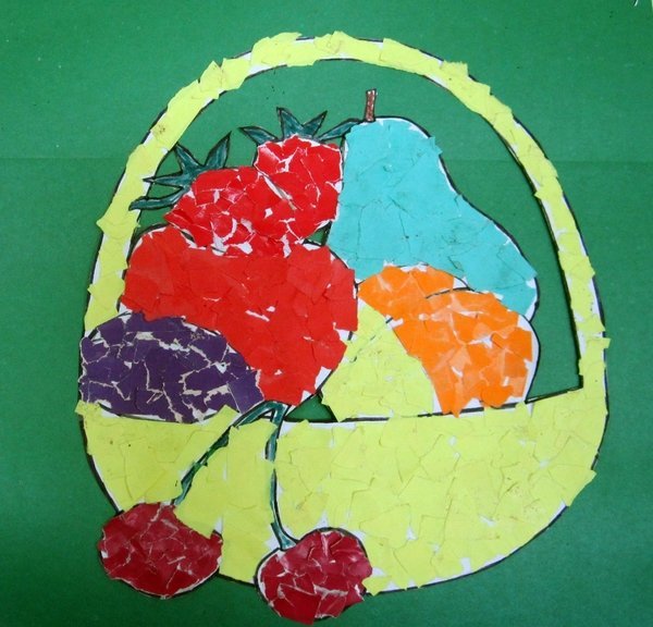 Обрывная аппликация овощи