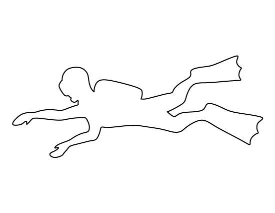 Шаблон аквалангиста для аппликации