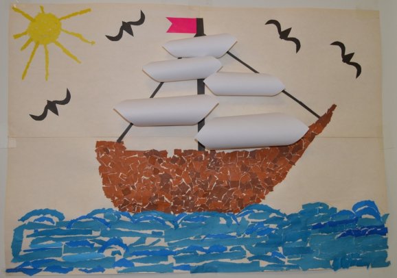 Аппликация корабль