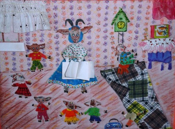 Аппликация волк и семеро козлят