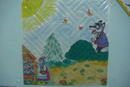 Аппликация по сказке волк и семеро козлят