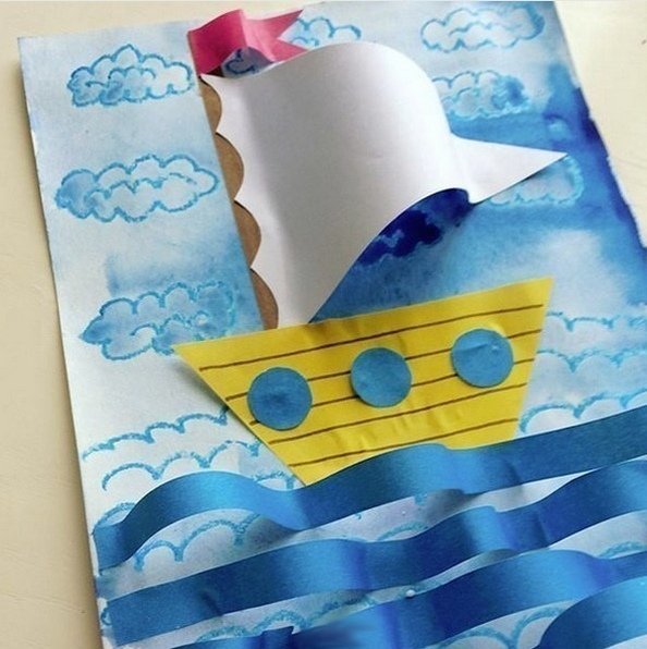 Аппликация кораблик