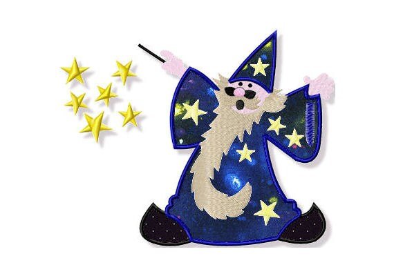 Аппликация волшебника из бумаги
